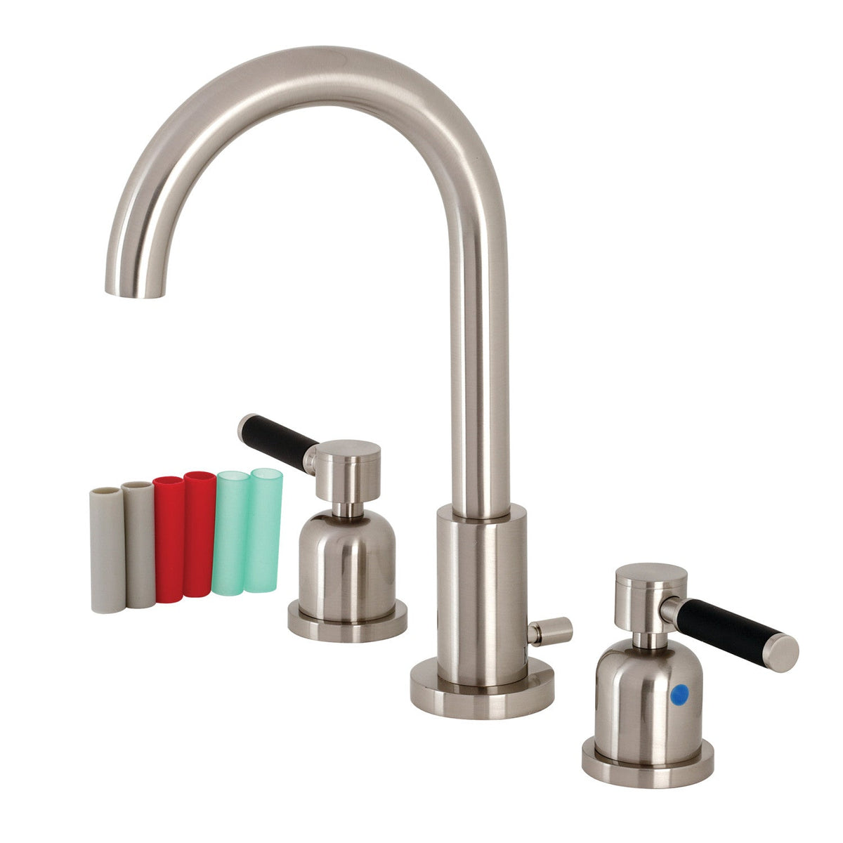 Kaiser Widespread Bathroom Faucet with Brass Pop-Up in Brushed Nickel