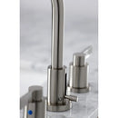 Kingston Brass NuvoFusion Widespread Bathroom Faucet with Brass Pop-Up, Brushed Nickel (FSC8928NDL)