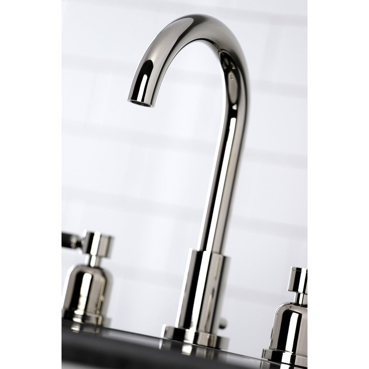 Kaiser Widespread Bathroom Faucet with Brass Pop-Up in Polished Nickel
