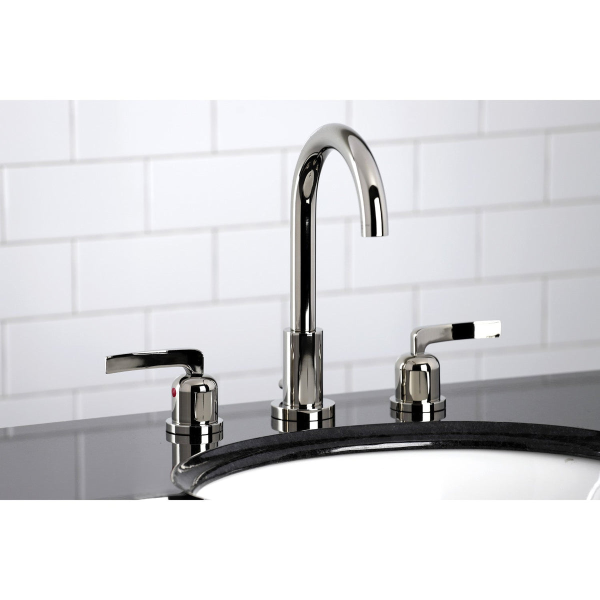 Centurion Widespread Bathroom Faucet with Brass Pop-Up in Polished Nickel