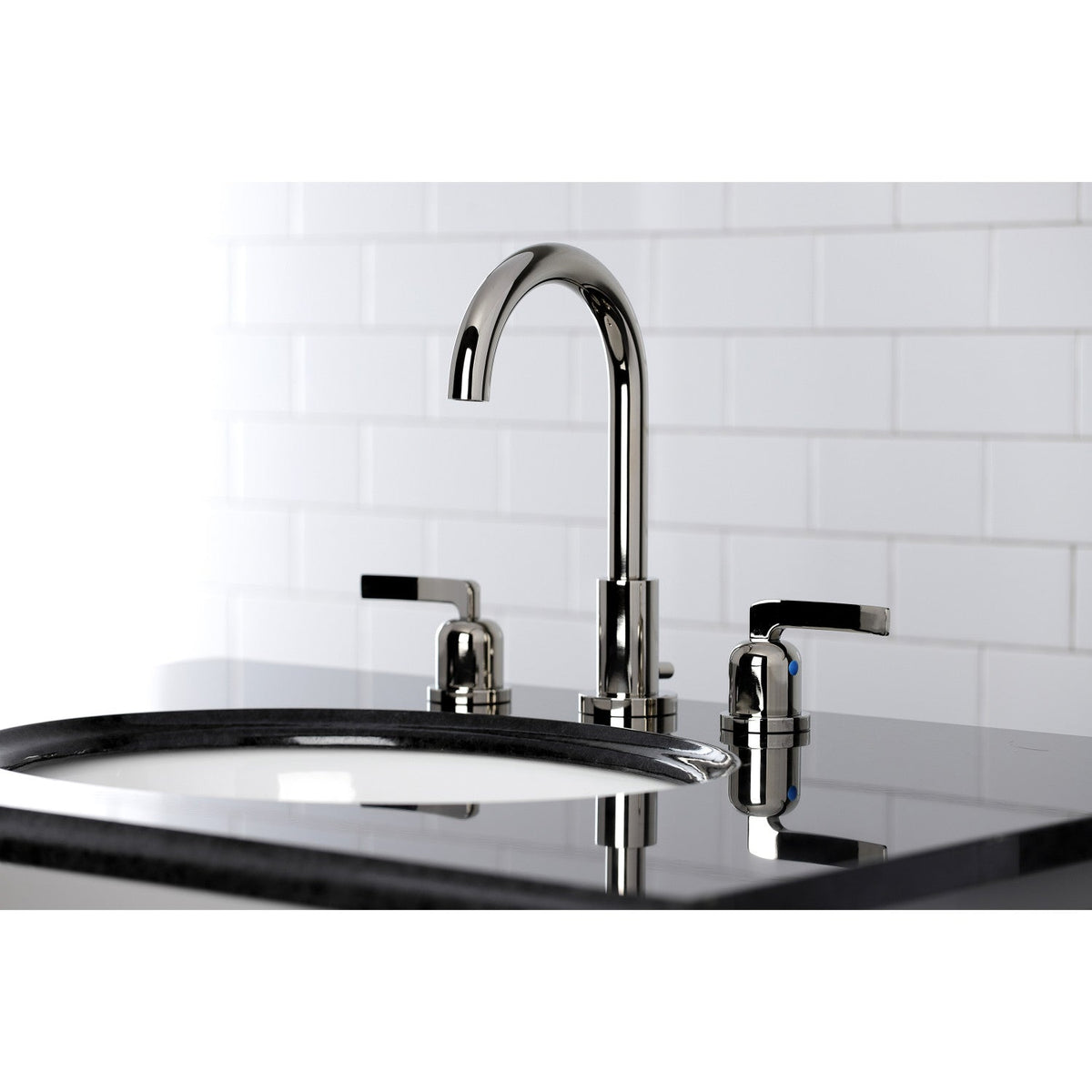 Centurion Widespread Bathroom Faucet with Brass Pop-Up in Polished Nickel