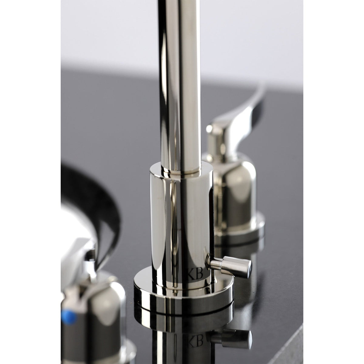Centurion Widespread Bathroom Faucet with Brass Pop-Up in Polished Nickel