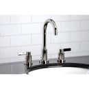 Kingston Brass NuvoFusion Widespread Bathroom Faucet with Brass Pop-Up, Polished Nickel (FSC8929NDL)