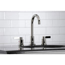 Kingston Brass NuvoFusion Widespread Bathroom Faucet with Brass Pop-Up, Polished Nickel (FSC8929NDL)