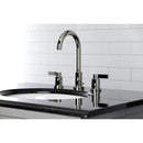 Kingston Brass NuvoFusion Widespread Bathroom Faucet with Brass Pop-Up, Polished Nickel (FSC8929NDL)