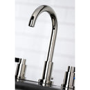 Kingston Brass NuvoFusion Widespread Bathroom Faucet with Brass Pop-Up, Polished Nickel (FSC8929NDL)