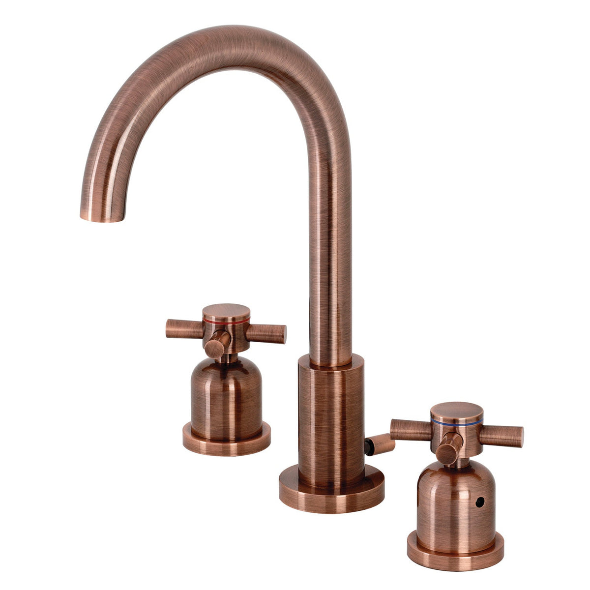 Concord Widespread Bathroom Faucet with Brass Pop-Up in Antique Copper