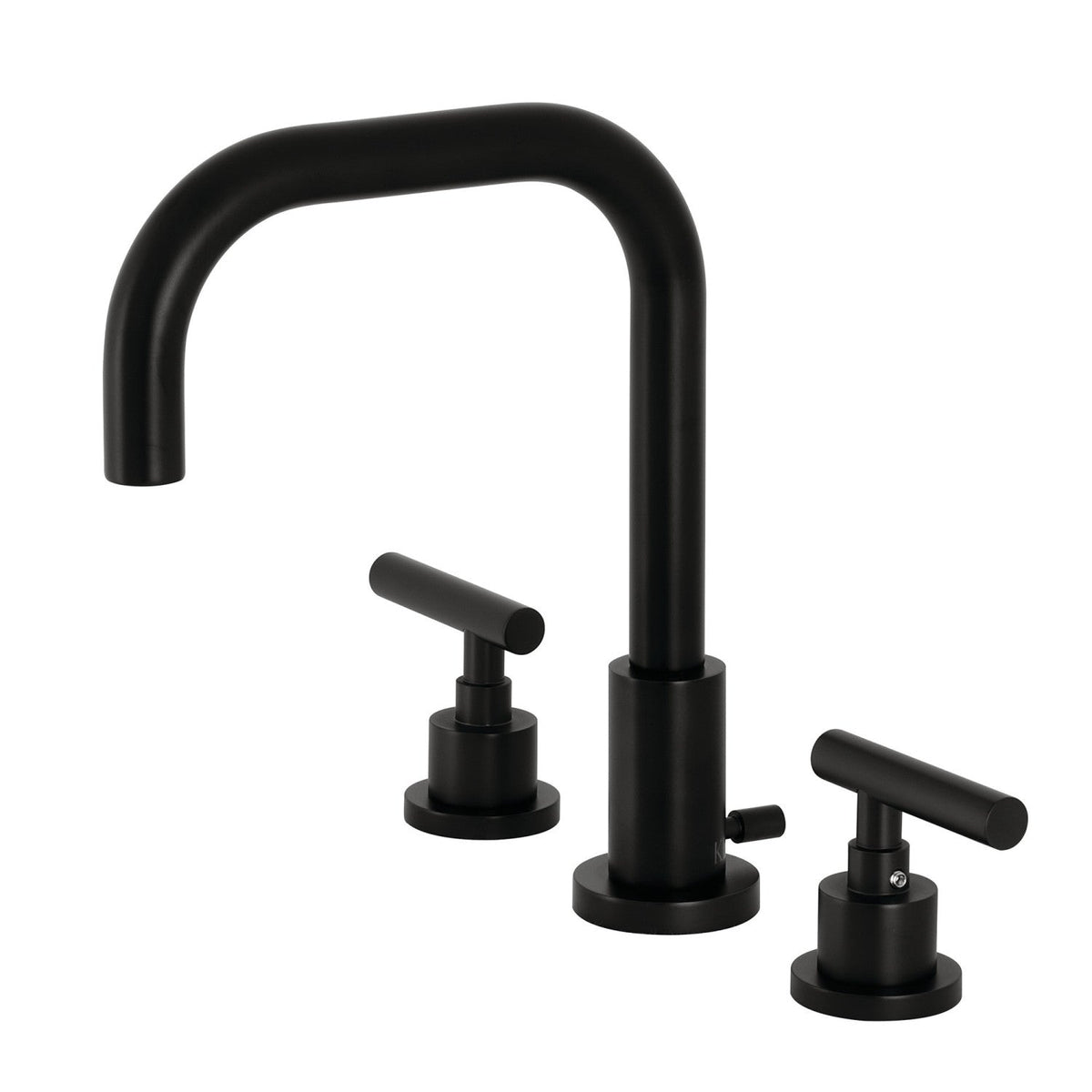 Manhattan Widespread Bathroom Faucet with Brass Pop-Up in Matte Black