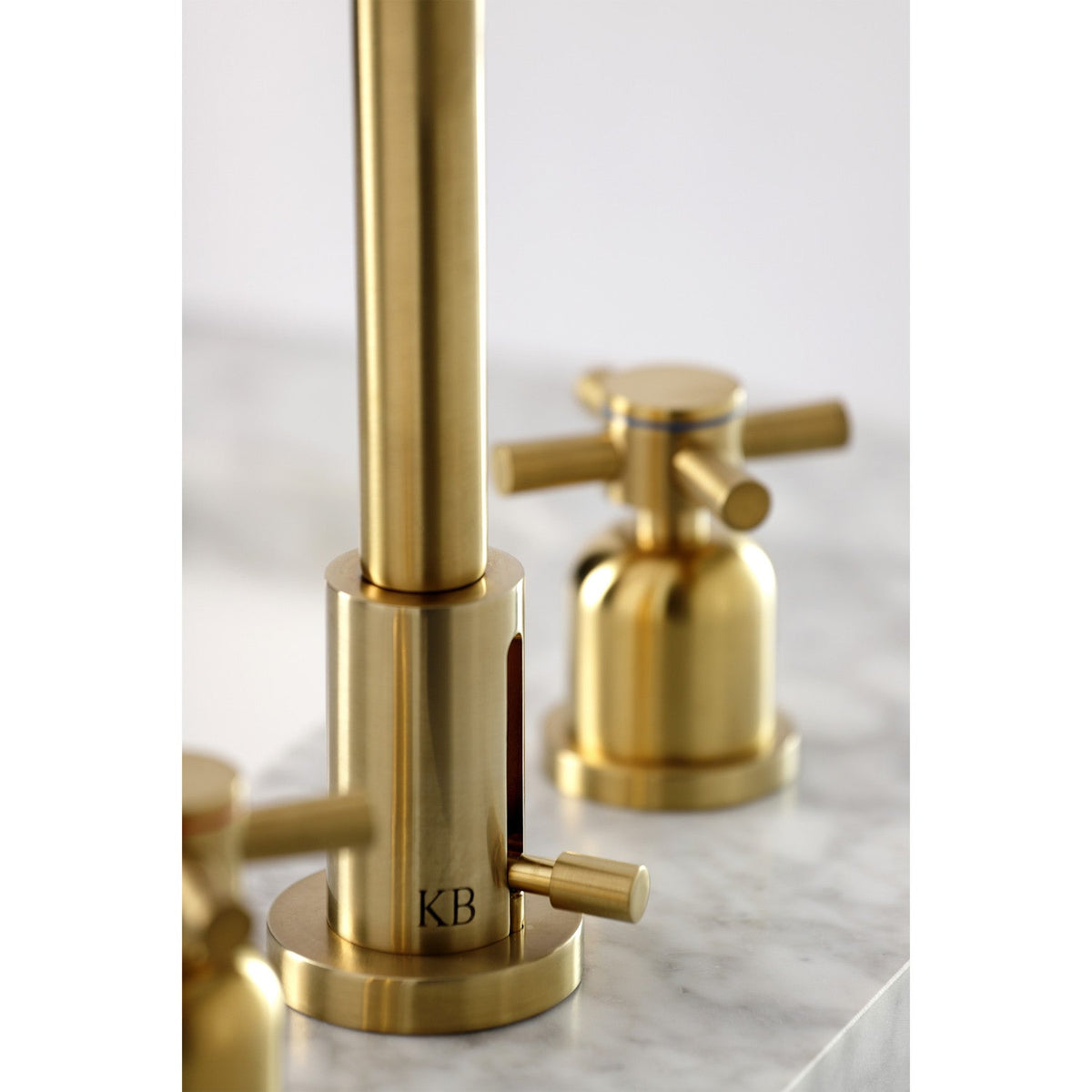 Concord Widespread Bathroom Faucet with Brass Pop-Up in Brushed Brass