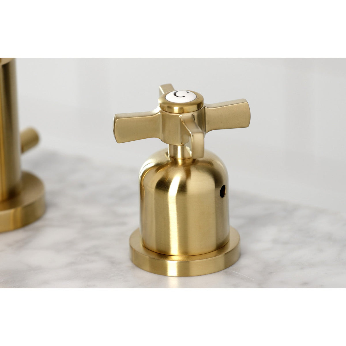 Millennium Widespread Bathroom Faucet with Brass Pop-Up in Brushed Brass