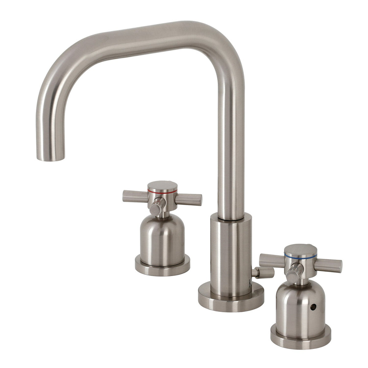 Concord Widespread Bathroom Faucet with Brass Pop-Up in Brushed Nickel