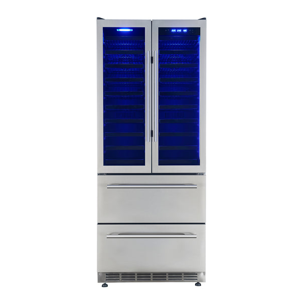 Forno Campania 32-Inch 17.7 cu.ft. Wine Cooler and Beverage Refrigerator Drawer in Stainless Steel (FWCDR6635-32S)