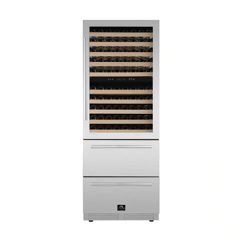 Forno Celano 30-Inch 21.3 Cu.ft Dual Zone Wine Cellar & Beverage Cooler (FWCDR6697-30S)