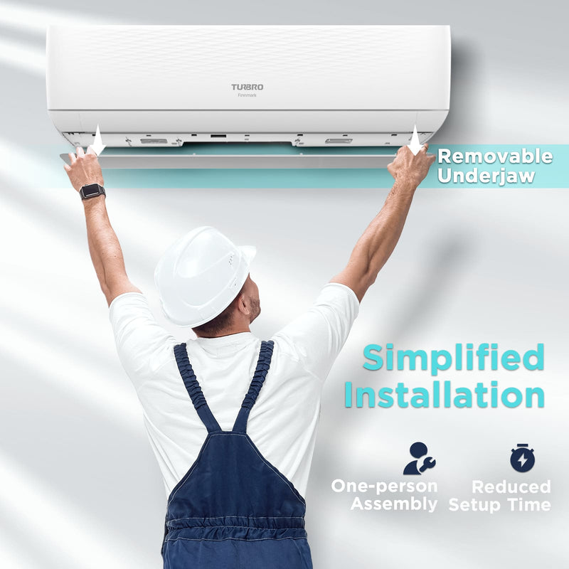 TURBRO Finnmark 24,000 BTU Mini Split Air Conditioner with Heat Pump and 16 Ft. Line Set, 230V, WiFi Ductless (707-SU-FM24K230)