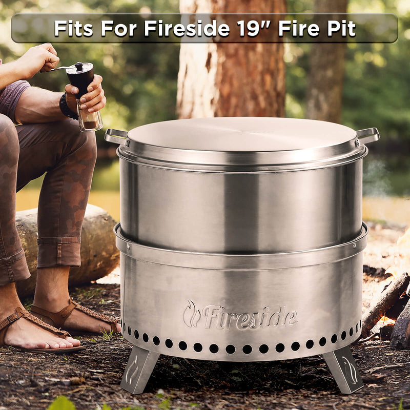 TURBRO Fireside Pluto R19 Stainless Steel Fire Pit Lid (707-FP-100)