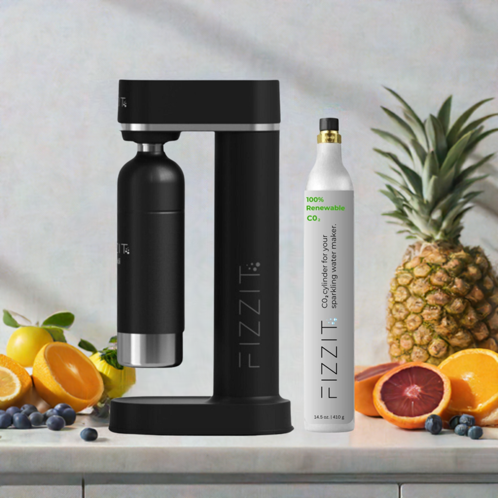 Fizzit Spärklï Sparkling Water Maker Hydration Set with 60L CO2 Cylinder and 3 Stainless Steel Bottles