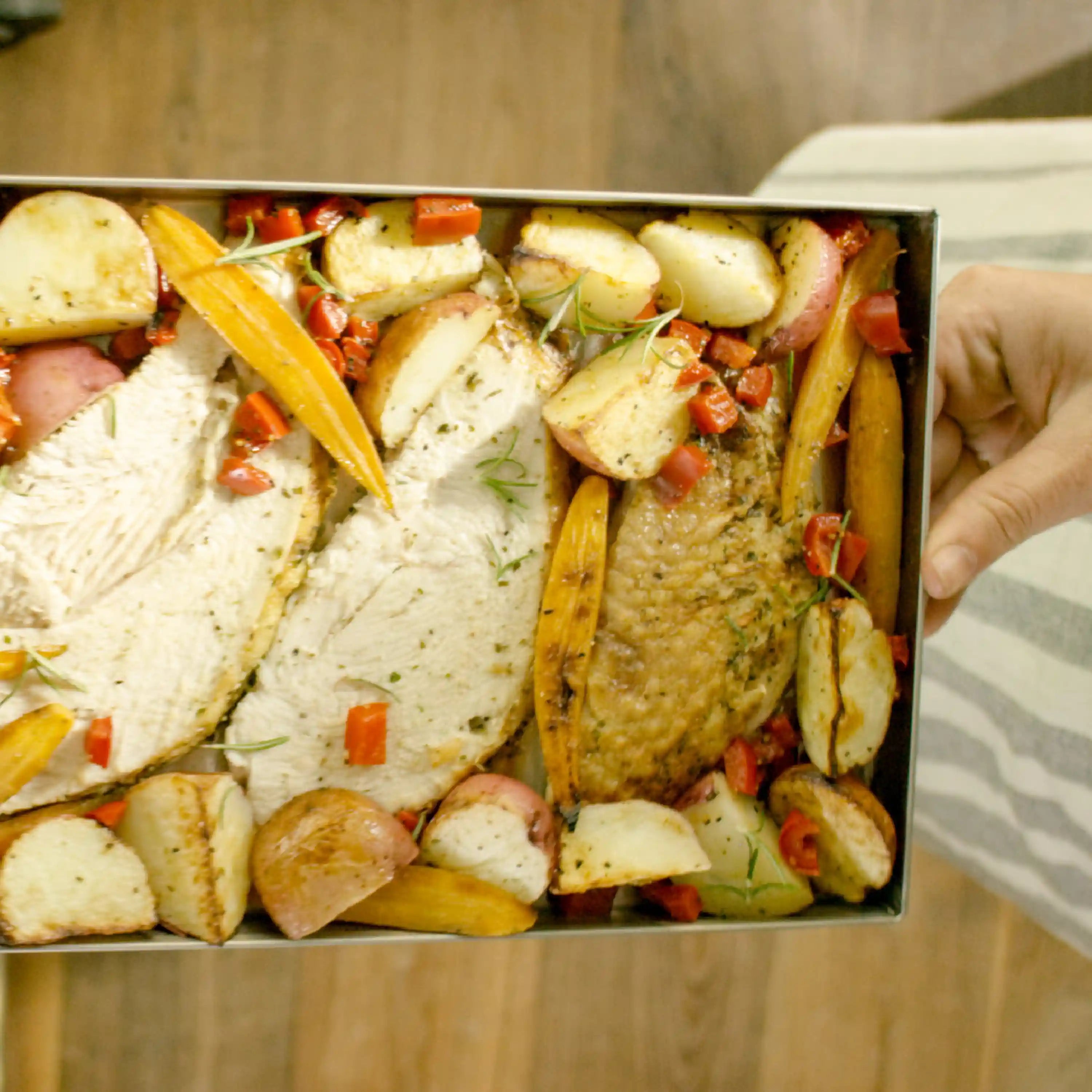 Freeze-drying starter kit tray with mixed freeze-dried vegetables and herbs