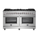Forno 2-Piece Appliance Package - 60-Inch Dual Fuel Range and Wall Mount Range Hood in Stainless Steel