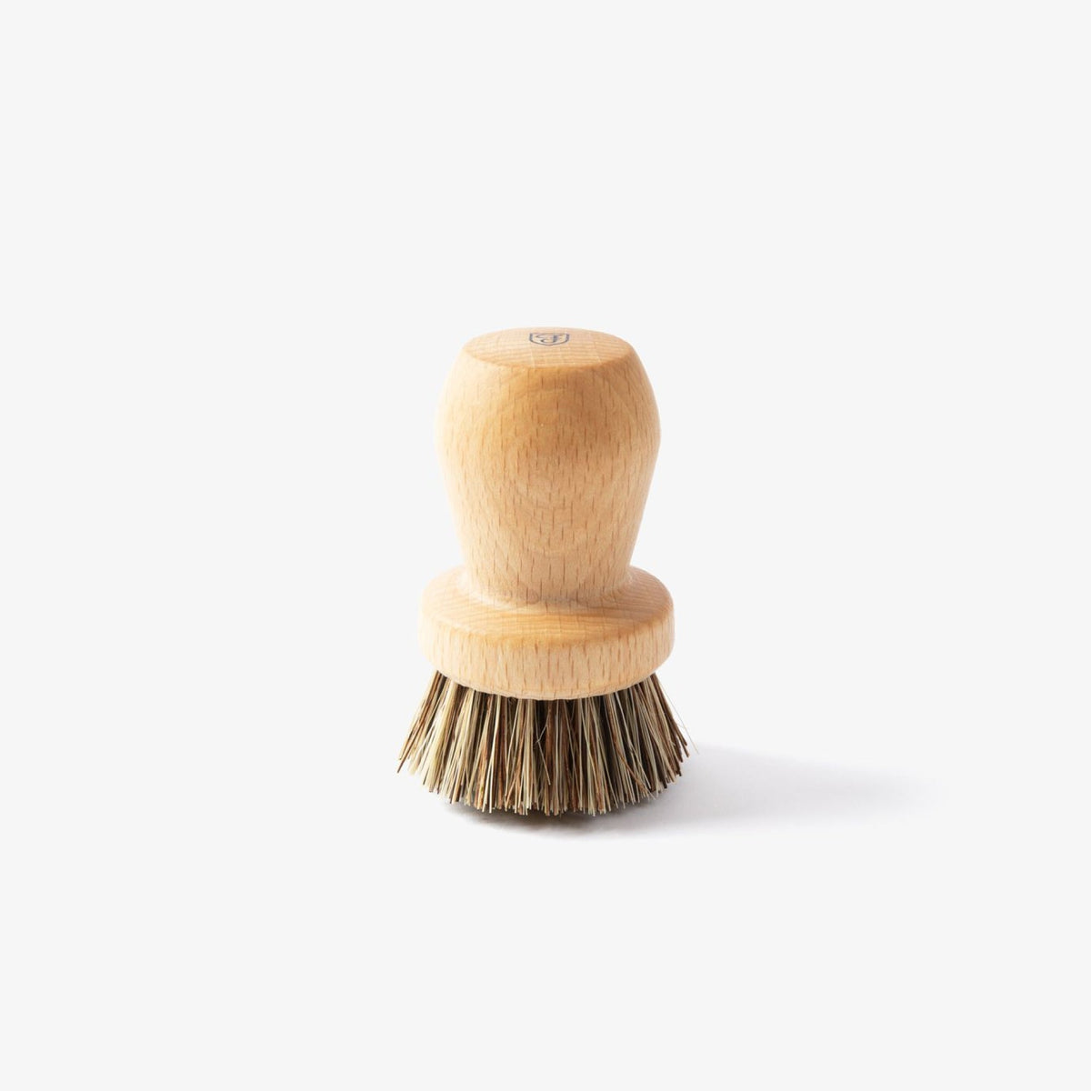 Wood-handled bristle brush for cast iron care