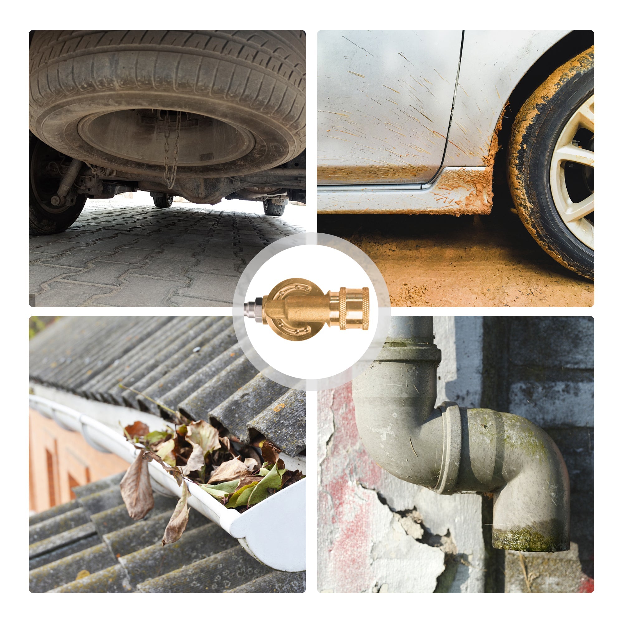 Pivoting coupler used for cleaning car rims, corners, and hard-to-reach areas