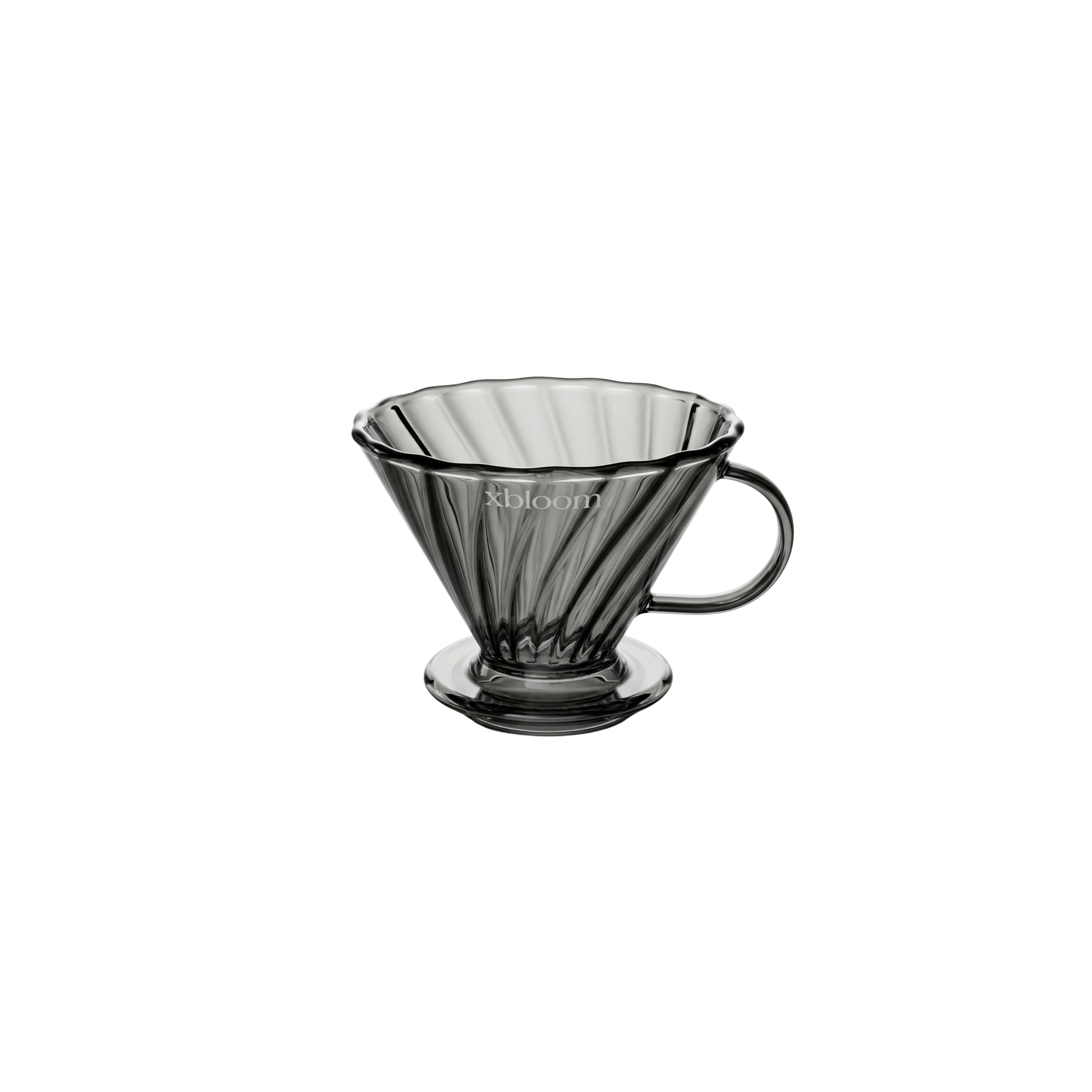 xBloom Infinity conical coffee dripper, black glass with handle