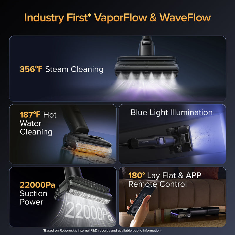 Roborock F25 Ultra Wet & Dry Vacuum with Steam and Hot Water Cleaning, 22000 Suction Power (RR-F25Ultra-M1)