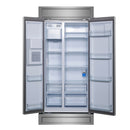 Forno Salerno 36-Inch Built-in Stainless-Steel Refrigerator with 20 cu. ft Capacity, Water Dispenser, and Decorative Grill (FFRBI1844-40MG)