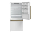 Forno Milano Espresso Package - 62-Inch, 34.4 cu. ft. Refrigerators with Bottom Freezers in White with Antique Brass Handle (FFFFD1787-60WHT)