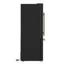 Forno Milano Espresso Package - 62-Inch, 34.4 cu. ft. Refrigerators with Bottom Freezers in Black with Antique Brass Handle (FFFFD1787-60BLK)