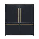 Forno Milano Espresso Package - 62-Inch, 34.4 cu. ft. Refrigerators with Bottom Freezers in Black with Antique Brass Handle (FFFFD1787-60BLK)