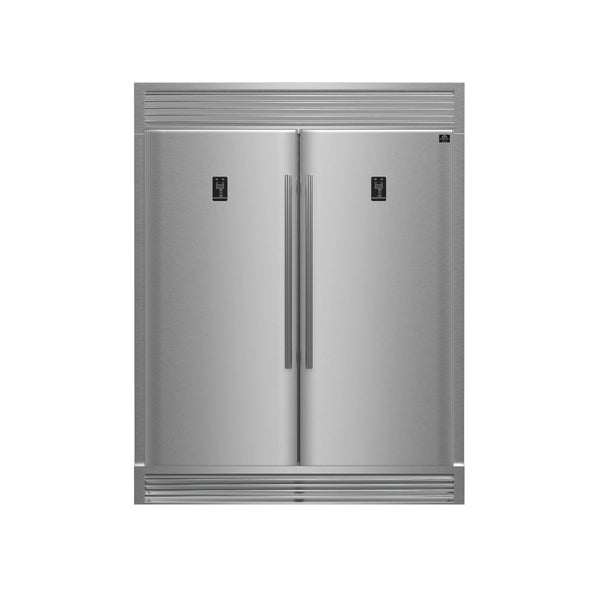 FORNO Rizzuto 60-Inch Pro-Style Built-In Refrigerator and Freezer - 27.6 Cu. Ft. with Trim Kit (FFFFD1933-60S)