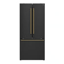 Forno 2-Piece Appliance Package - 30-Inch Slide-In Induction Range and 30-Inch French Door Refrigerator in Black with Antique Brass Handle (FBDL-014-15CAUS)