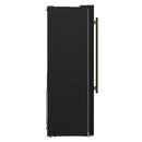 Forno Salerno Espresso 33-inch Side-by-Side 15.6 Cu.Ft. Refrigerator in Black with Antique Brass Trim (FFRBI1805-33BLK)