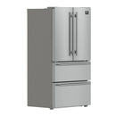 Forno 5-Piece Appliance Package - 36-Inch Electric Range, Wall Mount Range Hood, 36-Inch Refrigerator, Dishwasher, and 30-Inch Microwave Oven in Stainless Steel