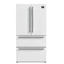 Forno 2-Piece Appliance Package - 30-Inch Electric Range and 36-Inch French Door Refrigerator in White with Stainless Steel Handle (FBDL-003-09US)