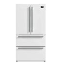 Forno 2-Piece Appliance Package - 30-Inch Slide-In Induction Range and 36-Inch French Door Refrigerator in White with Stainless Steel Handle (FBDL-014-08CAUS)