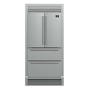 Forno 36-Inch French Door Refrigerator - 19 cu.ft with Double Freezer Drawer and Ice Maker - with 4-Inch Custom Grill (FFRBI1820-40SG)