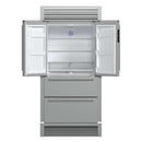 Forno 36-Inch French Door Refrigerator - 19 cu.ft with Double Freezer Drawer and Ice Maker - with 4-Inch Custom Grill (FFRBI1820-40SG)