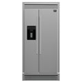 Forno 36-Inch Built-In Side-by-Side 20 cu.ft Refrigerator in Stainless Steel with Water Dispenser and Ice Maker with Grille (FFRBI1844-40SG)