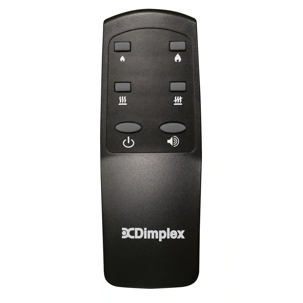 Dimplex black firebox remote control with button icons and power switch