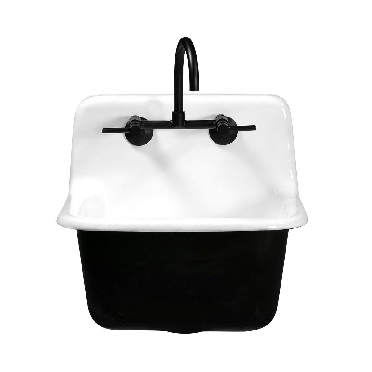 Fauceture Petra Galley 22 Inch Wall Mount Single Bowl Kitchen Sink in White