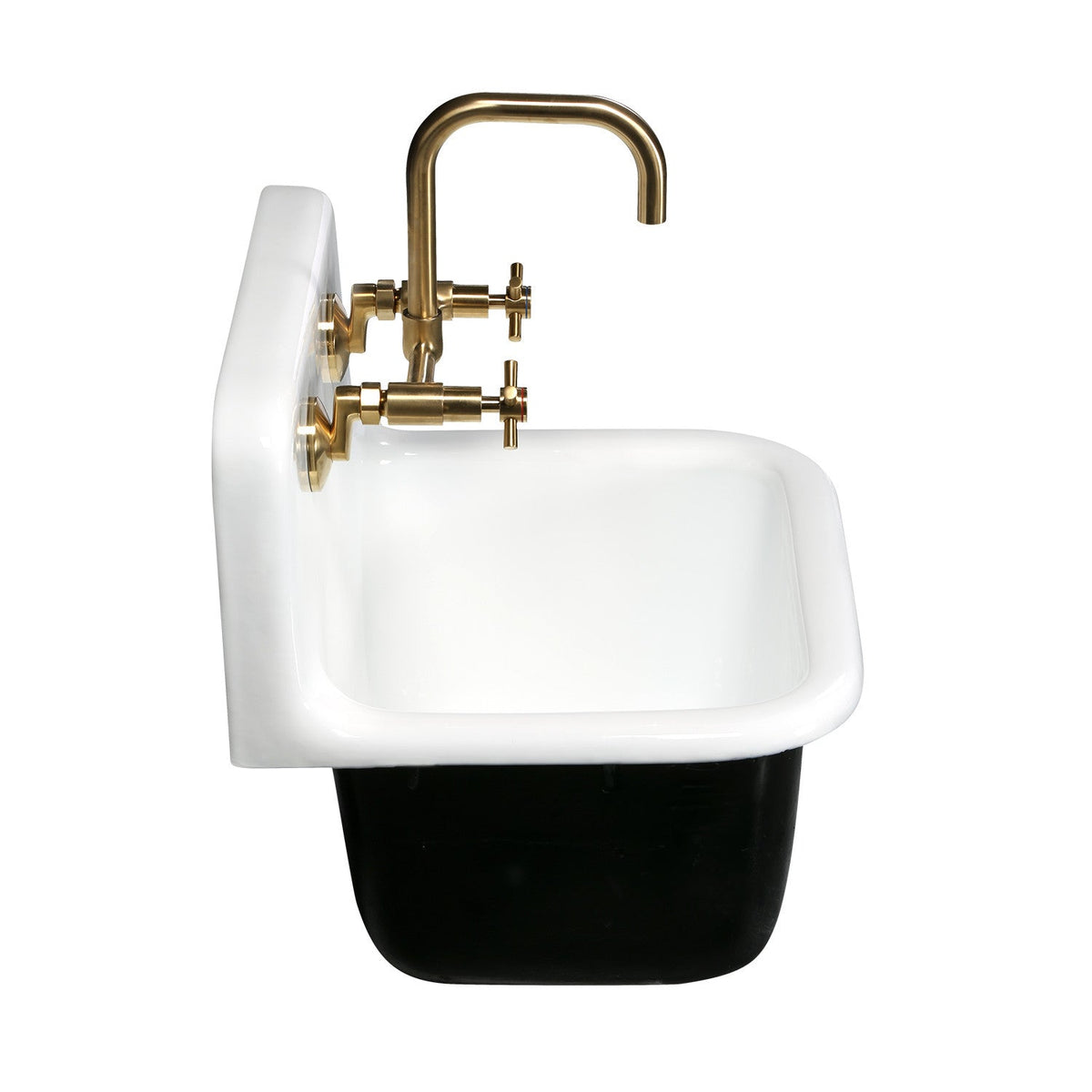 Fauceture Petra Galley 22 Inch Wall Mount Single Bowl Kitchen Sink in White