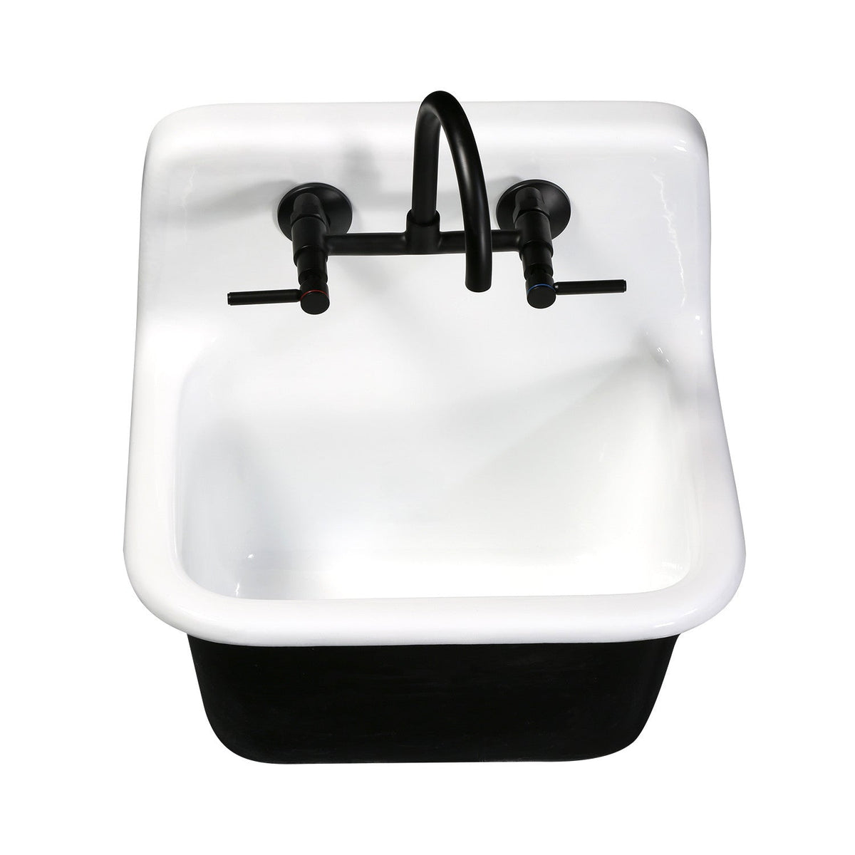 Fauceture Petra Galley 22 Inch Wall Mount Single Bowl Kitchen Sink in White