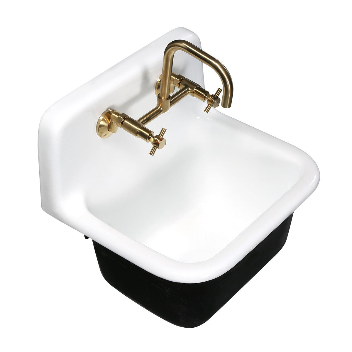 Fauceture Petra Galley 22 Inch Wall Mount Single Bowl Kitchen Sink in White