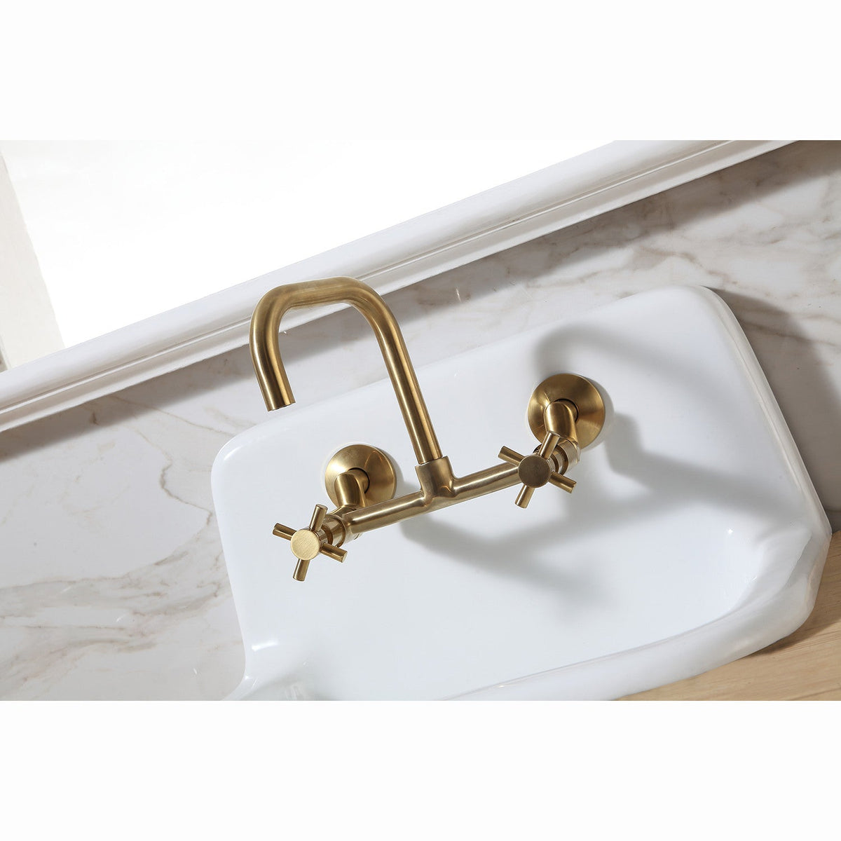 Fauceture Petra Galley 22 Inch Wall Mount Single Bowl Kitchen Sink in White