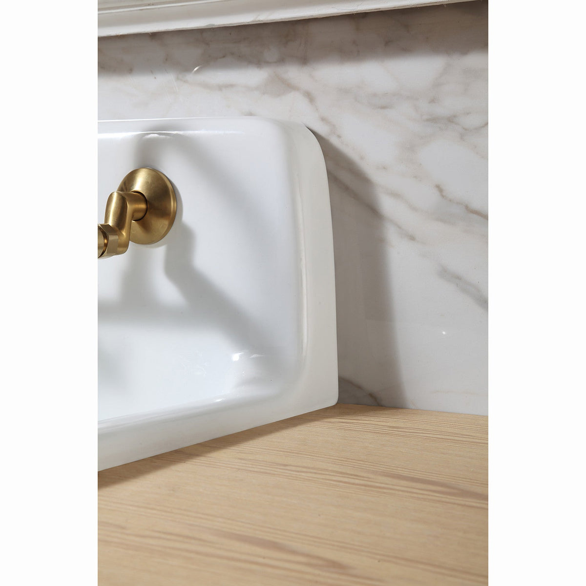 Fauceture Petra Galley 22 Inch Wall Mount Single Bowl Kitchen Sink in White