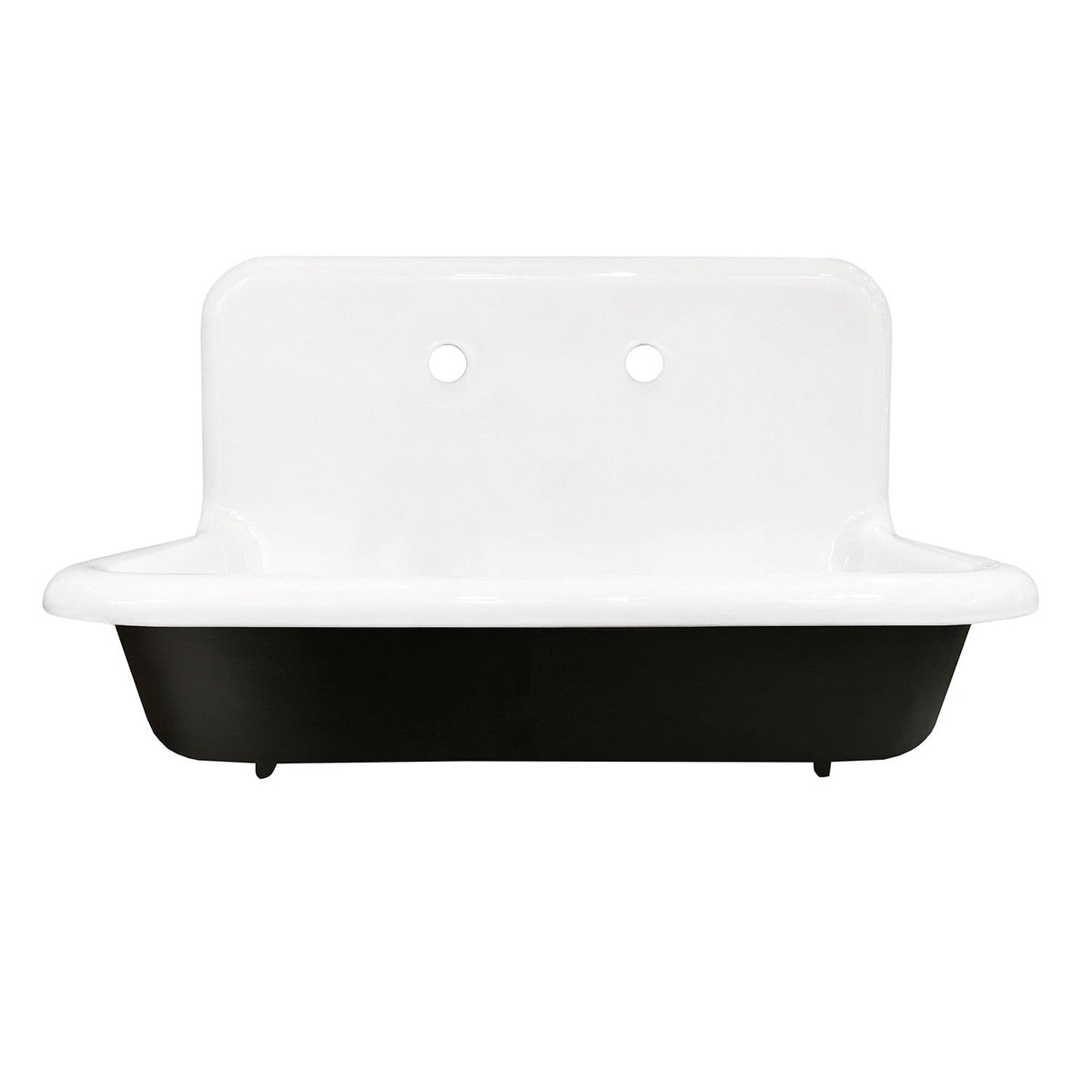 Towne 30-Inch Cast Iron Single Bowl Wall Mount Utility Sink (2-Hole) in White