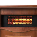 Parrot Uncle 1500-Watt Electric Cabinet with 4 Quartz Infrared Heater in Wood with LED Digital Screen, Remote Control and Timer