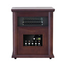 Parrot Uncle 1500-Watt Electric Cabinet with 4 Quartz Infrared Heater in Wood with LED Digital Screen, Remote Control and Timer