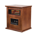Parrot Uncle 1500-Watt Electric Cabinet with 4 Quartz Infrared Heater in Wood with LED Digital Screen, Remote Control and Timer